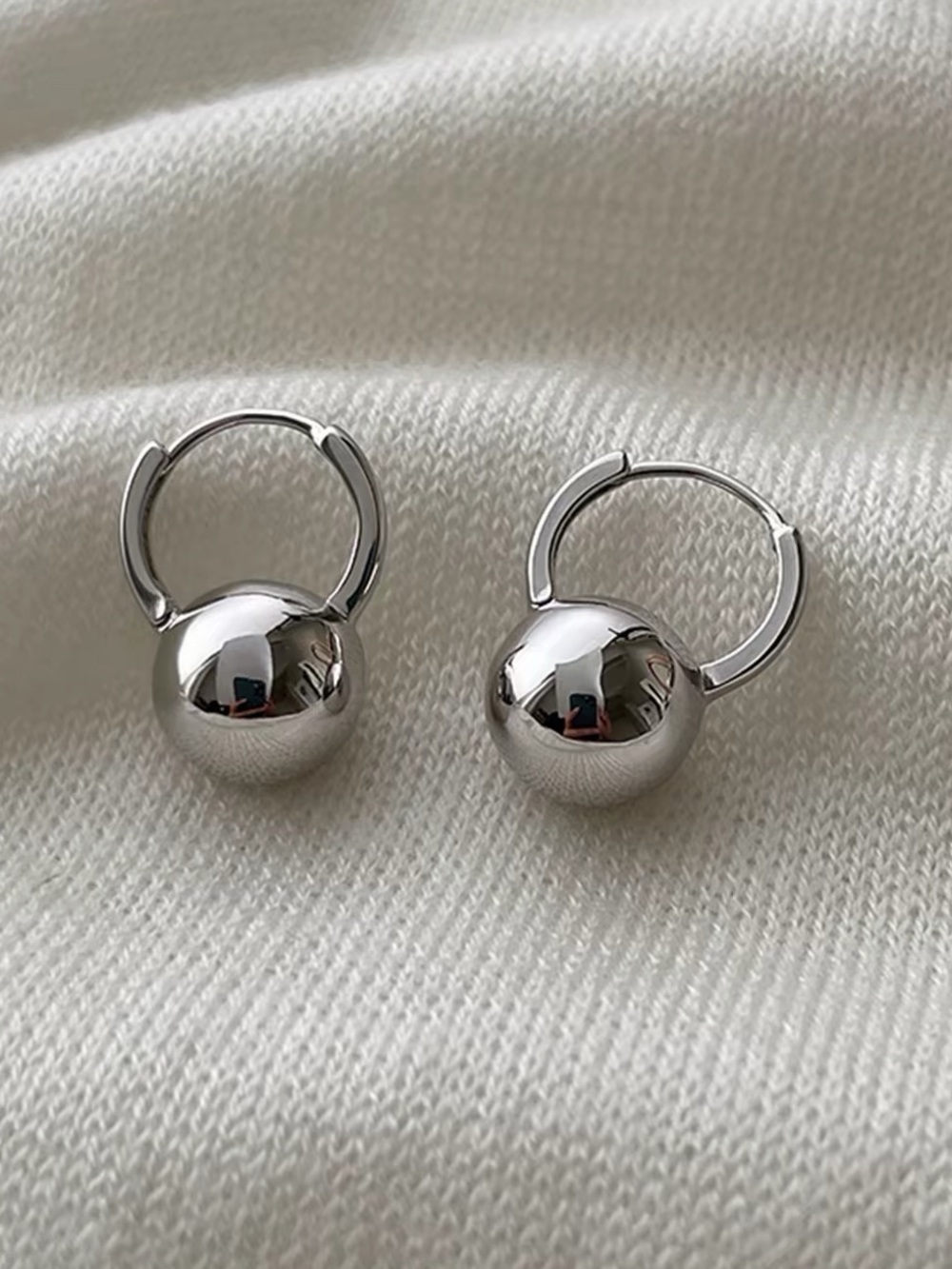 Stylish Silver Ball Earrings